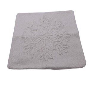 NEW Pottery Barn Ridgeline 20x20 Snowflake Pillow Cover Cream Christmas Holiday
